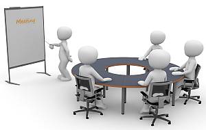 menschliche Figuren im Meeting