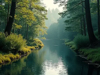 Bäume en einem Fluss