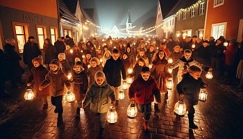 Bild mit KI erstellt Kinder beim Martins-Umzug