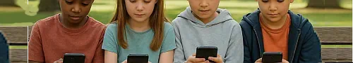 Kinder mit Smartphones